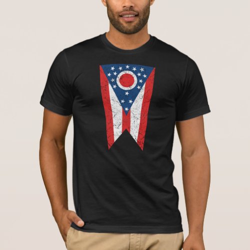 Vintage Grunge Ohio State Flag  Columbus Love T_Shirt