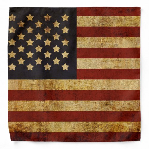 Vintage Grunge Patriotic USA American Flag Bandana