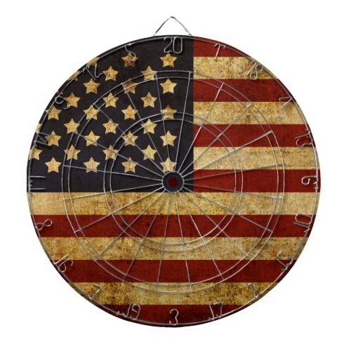 Vintage Grunge Patriotic USA American Flag Dartboard