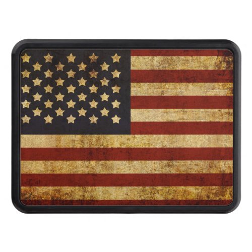 Vintage Grunge Patriotic USA American Flag Hitch Cover