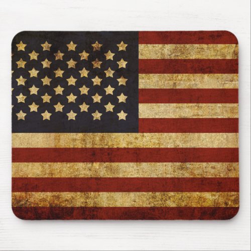 Vintage Grunge Patriotic USA American Flag Mouse Pad
