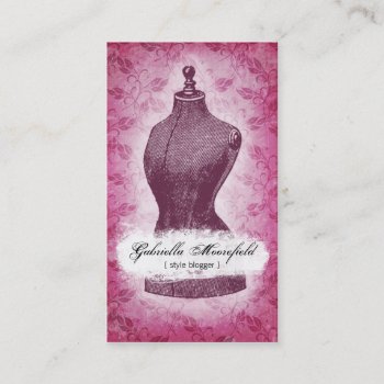 Vintage Grunge Pink Fashion Business Cards by mariannegilliand at Zazzle