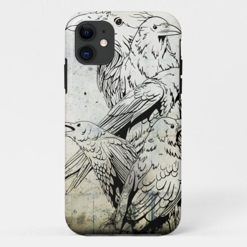 Vintage Grunge Raven Iphone 5 Case