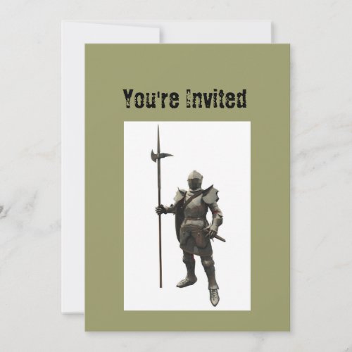 Vintage grunge renaissance medieval Knight Invitation