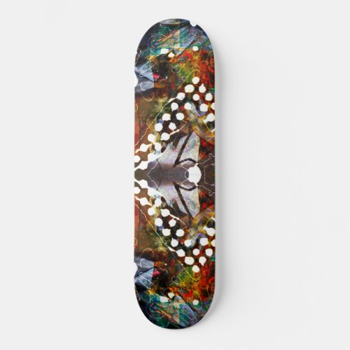 Vintage Grunge Retro Abstract MultiColored Skateboard