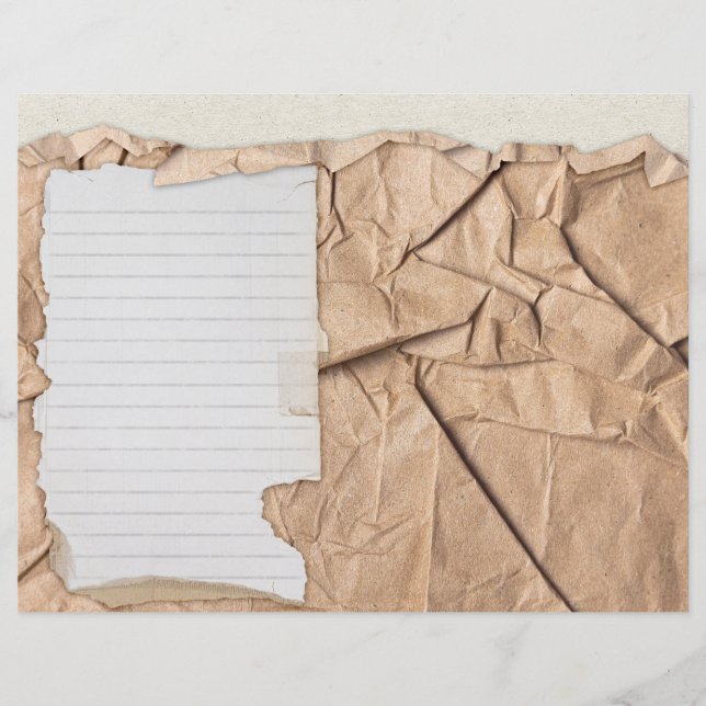 Vintage Grunge Ripped Edge Scrapbook Journal Paper (Front)