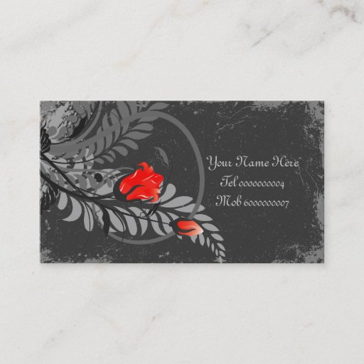 Customizable Vintage Grunge Roses Business Cards 3.5" x 2"