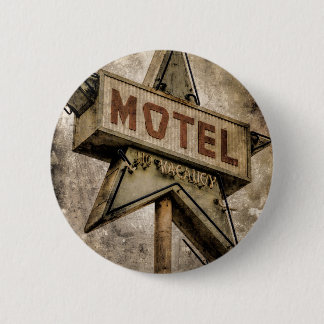 Vintage Grunge Star Motel Sign Button