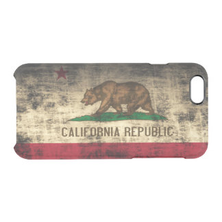 Vintage Grunge State Flag of California Republic Clear iPhone 6/6S Case