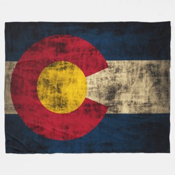 Vintage Grunge State Flag Of Colorado Fleece Blanket by clonecire at Zazzle