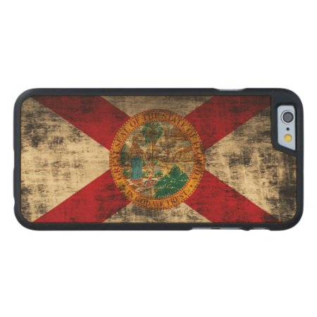 Vintage Grunge State Flag Of Florida Carved Maple Iphone 6 Slim Case