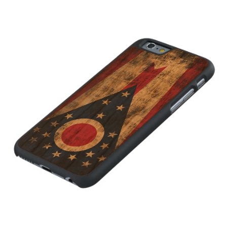 Vintage Grunge State Flag Of Ohio Carved Cherry Iphone 6 Slim Case