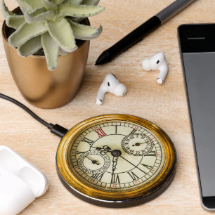Vintage Grunge steampunk Antique Watch Wireless Charger