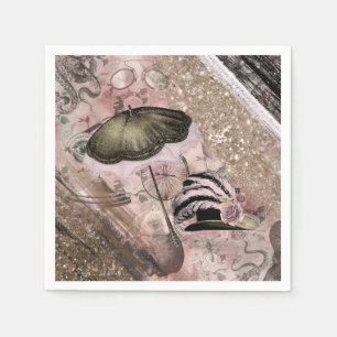 Vintage Grunge Steampunk Glam Victorian Hat Napkins