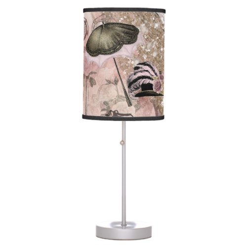 Vintage Grunge Steampunk Glam Victorian Hat Table Lamp