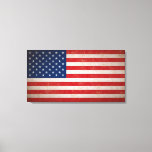 Vintage Grunge Style American Flag Dimensional Art Canvas Print