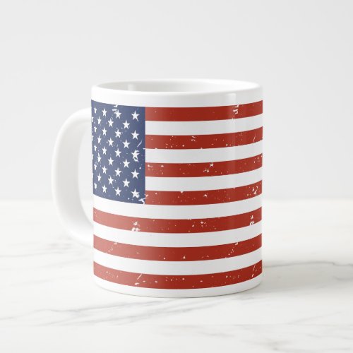 Vintage Grunge Style American Flag Jumbo Mug