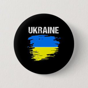 Vintage Grunge Style Ukrainian Ukraine Flag Button