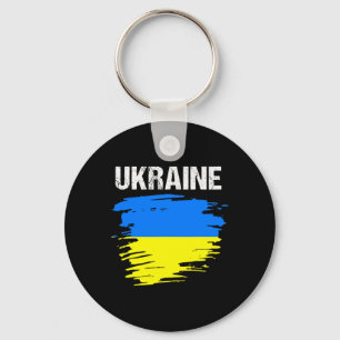 Vintage Grunge Style Ukrainian Ukraine Flag Keychain