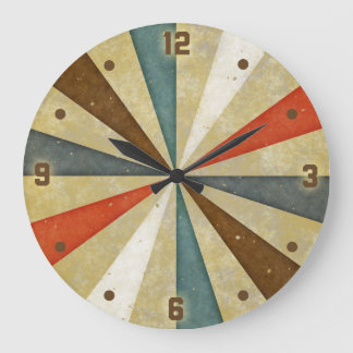 Vintage Grunge Sunburst Large Clock