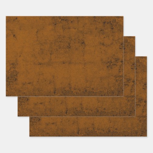 Vintage Grunge Texture Orange Black Rustic Wrapping Paper Sheets