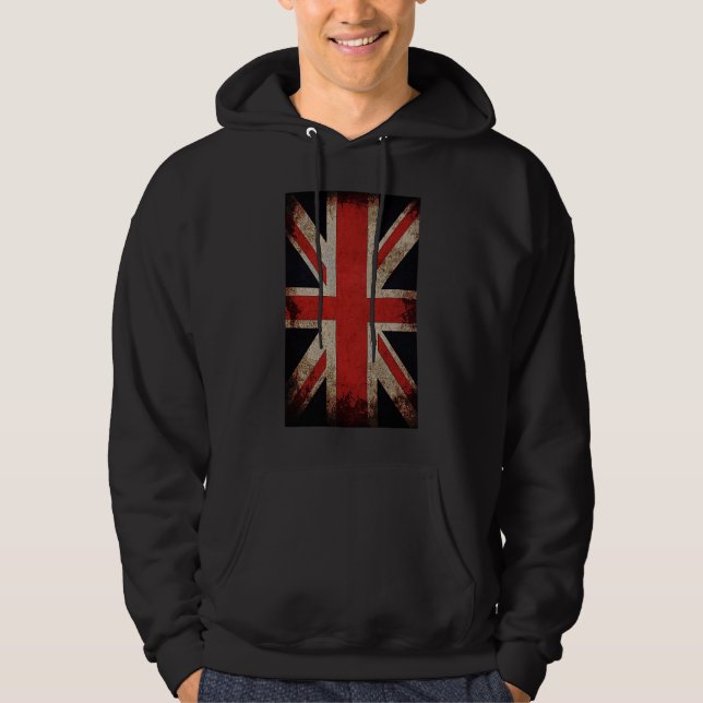 Vintage Grunge UK Flag Hoodie (Front)
