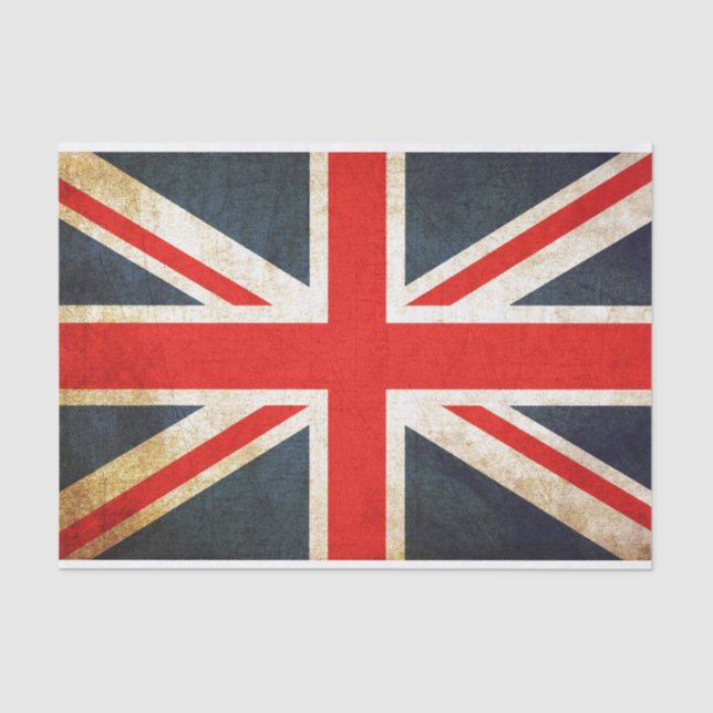 Vintage Grunge Union Jack Gift Wrap Tissue Paper (Front)