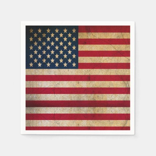 Vintage Grunge US Flag  Stars and Stripes Napkins