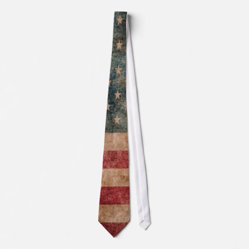 Vintage Grunge USA Stars  Stripes Flag Neck Tie