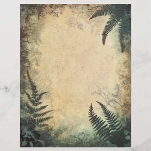 Vintage Grungy Botanical Scrapbook Paper Ephemera 