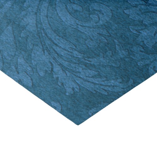Vintage Grungy Deep Blue Floral Damask Tissue Paper