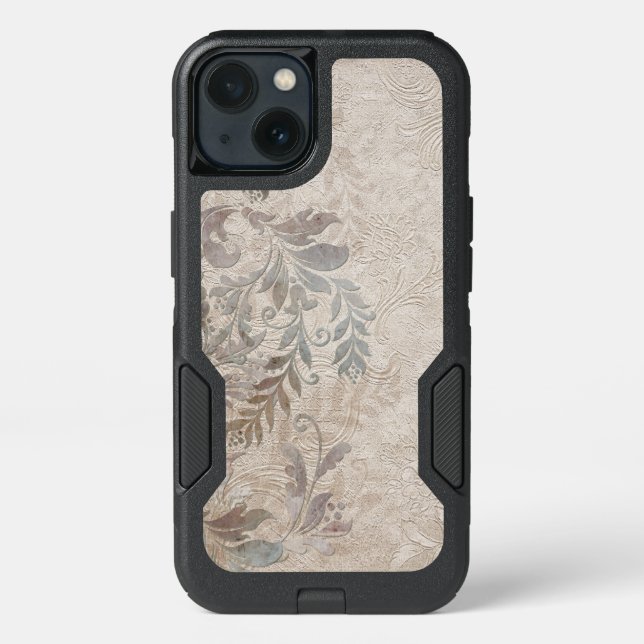 Vintage Grungy Embossed Foliage Otterbox iPhone Case (Back)