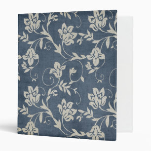 Vintage Grungy Floral Denim Binder