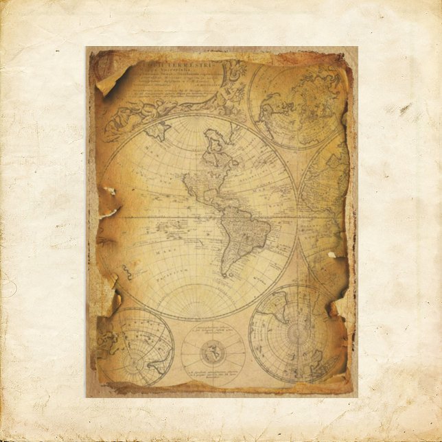Vintage Grungy Map Scrapbook Paper (Creator Uploaded)