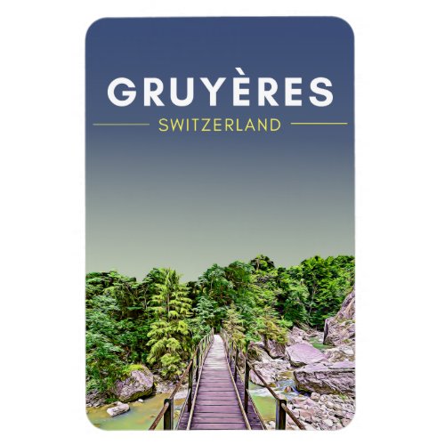 Vintage Gruyeres Switzerland Travel Magnet