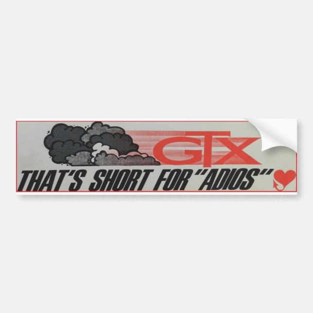 Vintage GTX Bumper Sticker (Front)