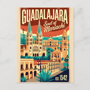 Vintage Guadalajara Mexico Soul of Mariachi Retro  Postcard