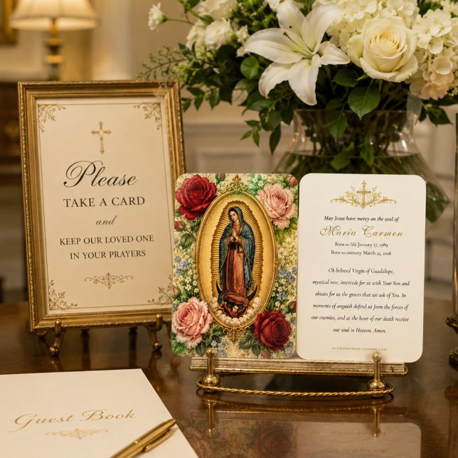 Vintage Guadalupe Funeral Prayer Card Memorial (Creator Uploaded)