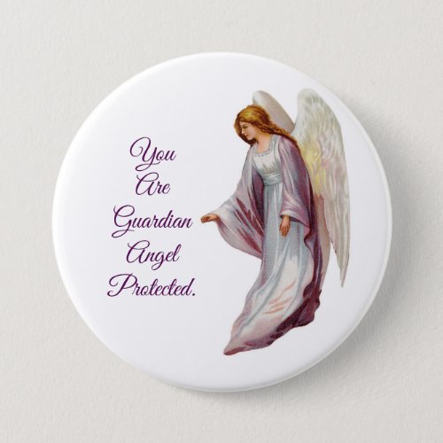 Vintage Guardian Angel Button Pin