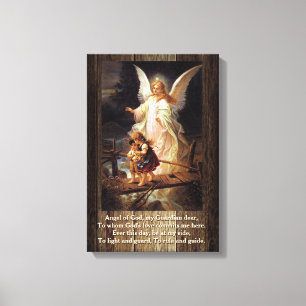 Vintage Guardian Angel Canvas Print