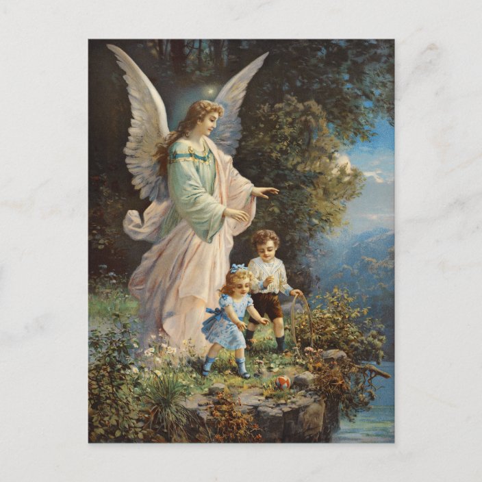 Vintage Guardian Angel Postcard | Zazzle.com