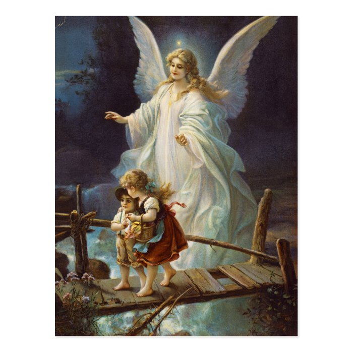 Vintage Guardian Angel Postcard | Zazzle