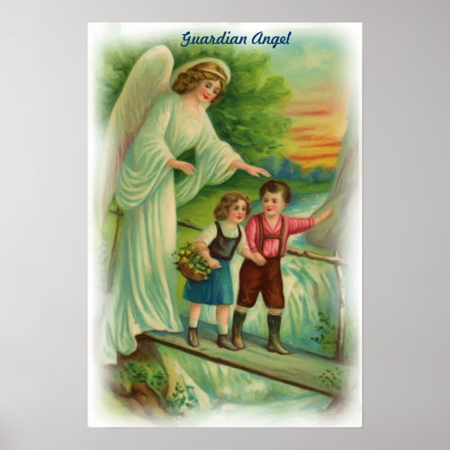 Vintage Guardian Angel Poster