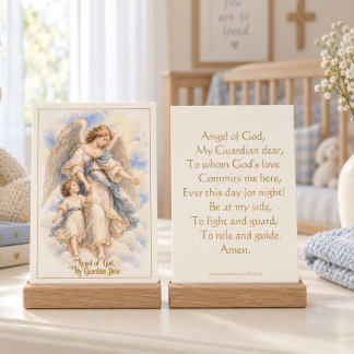 Vintage Guardian Angel Prayer Holy Card