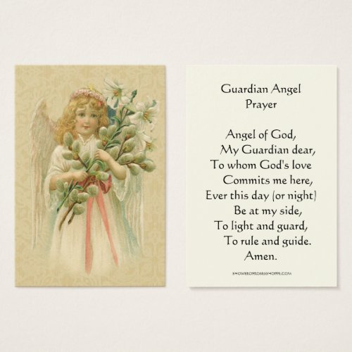 Vintage Guardian Angel Prayer Holy Card