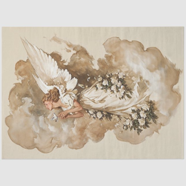 Vintage Guardian Angel Tissue Paper (Front)