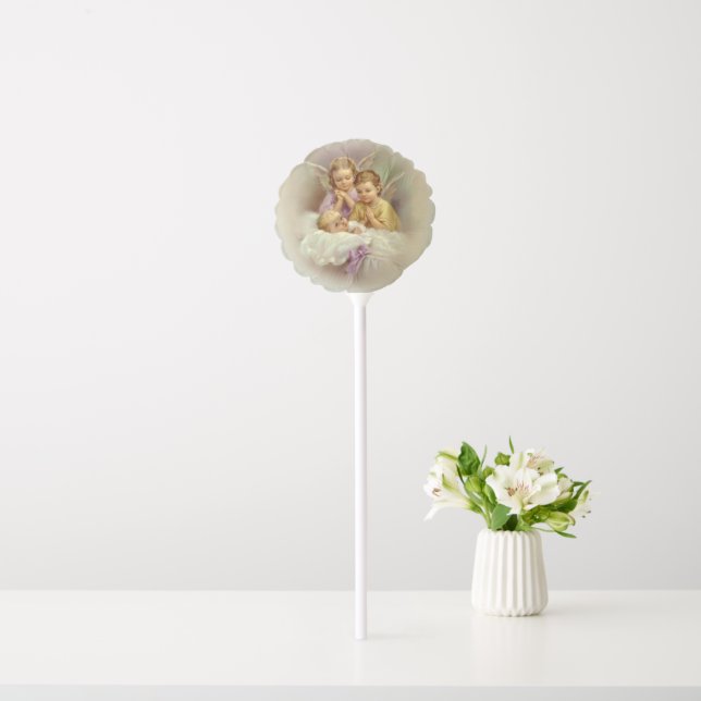 Vintage Guardian Angels with Baby Religious Balloon | Zazzle