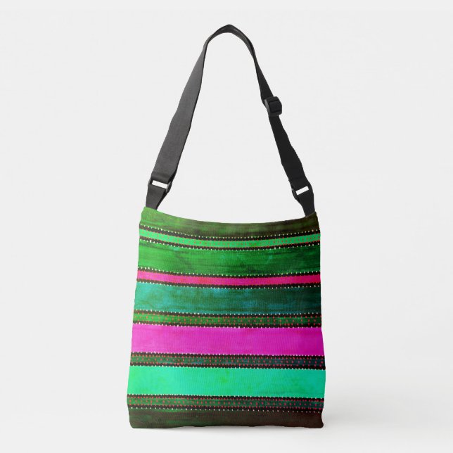 Vintage Guatemala Rainbow Crossbody Bag (Front)