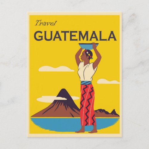 Vintage Guatemala Travel Poster Postcard