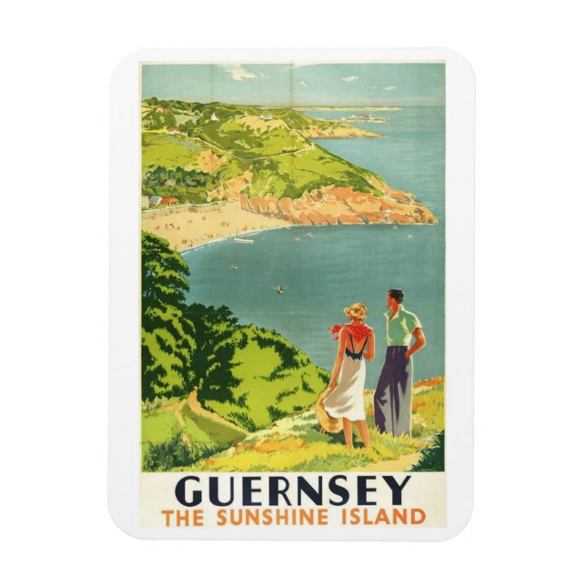 Vintage Guernsey Travel Poster Magnet (Vertical)